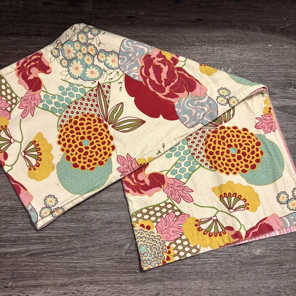 Pier 1 Table Runner Vibrant Colors Cottagecore Shabby Chic Dopamine Maxamalist